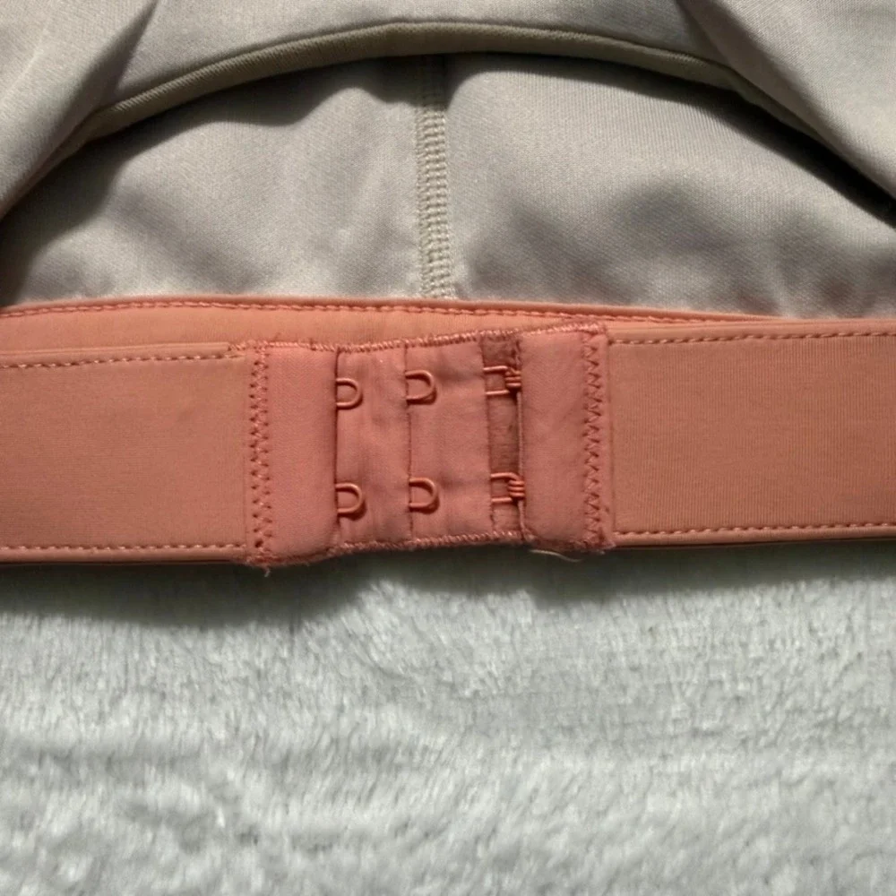 Fabletics Sports Bra Women Small Mauve Clay Colorblock High Impact Racerback Gym